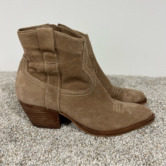 Dolce Vita Silma Western Leather Cowboy Bootie Tan Zipper Pointed Toe Size 6 - Picture 12 of 13